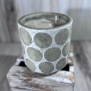 White Dot Cement Outdoor Candle
