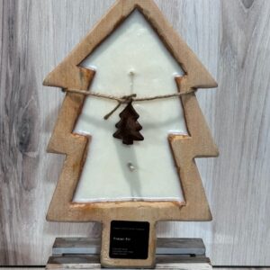 Natural Wood Christmas Tree Candle